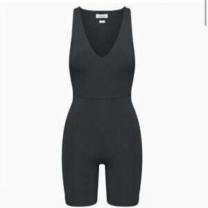 Aritzia Babaton Contour V Neck Romper One Piece Black Size Small